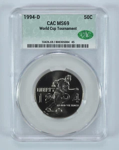 1994-D World Cup Soccer Commemorative Half Dollar MS69 CAC - Picture 1 of 5