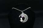 Pink Moon Cat Necklace Crystal Witch Jewelry Witchcraft Wicca