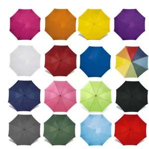 KLASSISCHER automatischer Regenschirm HOLZ Crook Griff Hochzeit Brolly Walking Farbe UK - Bild 1 von 33