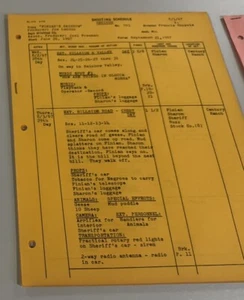 ORIGINAL Shooting Schedule  FINIAN'S RAINBOW 1967 FRED ASTAIRE PETULA CLARK - Picture 1 of 1