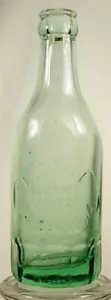 L STOLL DES MOINES IOWA CONTENTS 7 1/2 OZS SODA BOTTLE APPLE GREEN COLOR - Picture 1 of 5