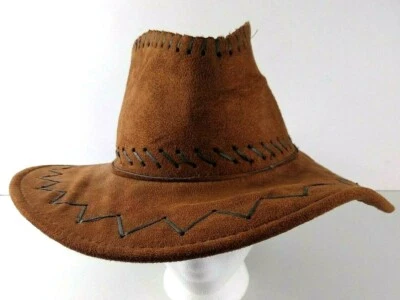 Chapéu Cowboy Australiano Outback Western Ponto Grande Fantasia Amadeirada Cosplay Marrom - Imagem 1 de 4