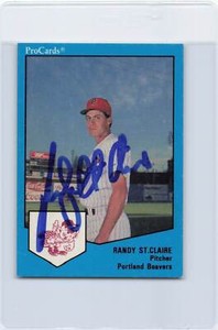1989 Pro Cards #213 Randy St. Claire Portland Beavers Signed Auto *H9762