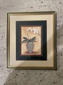 SIGNED ULTRA RARE VINTAGE Unknown Artist Framed Botanical Print - Picture 1 of 4