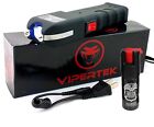 VIPERTEK VTS989 - 650 BV Rechargeable LED Heavy Duty Stun Gun + Pepper Spray