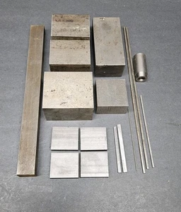 Steel Drop Lot 2"x2½"x3" Bar Stock ⅞" Round ⅛" Keystock Machinist Scrap  - Picture 1 of 5