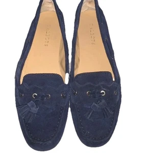 Talbots Loafers Blue Suede Shoes Size 9 - Picture 1 of 5