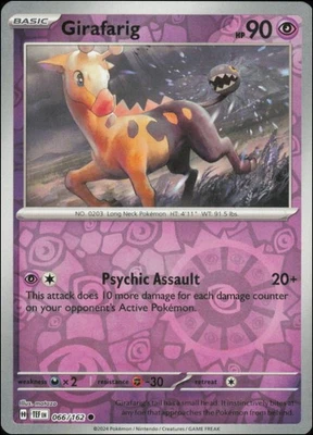 Pokemon - Girafarig #066/162 - SV05: Temporal Forces Reverse Holo - Image 1 of 2