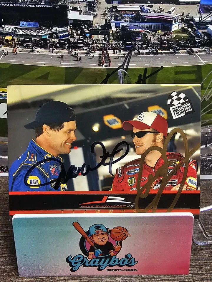 2004 Teammates Dale Earnhardt Jr., Michael Waltrip Signed Autographed Card - Image 1 of 1
