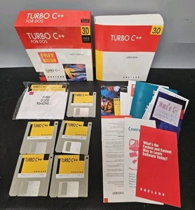 Borland Turbo C++ DOS 3.0 Podręczniki oprogramowania Dyski 3,5" i 5,25" *Nieprzetestowane tak jak jest* - Zdjęcie 1 z 11