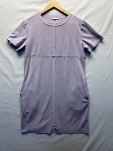 Abito donna Joh viola lavanda ecopelle scamosciata con tasche manica corta piccolo - Foto 1 di 6
