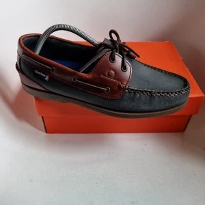 Chatham zapatos de cuero azul y marrón para cubierta de barco talla 8.5 zapatos inteligentes cómodos - Imagen 1 de 8