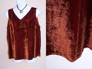 LOFT Mujer NUEVA Blusa sin mangas de terciopelo de cobre talla grande 20 1x cami VACACIONES DE NAVIDAD - Imagen 1 de 19