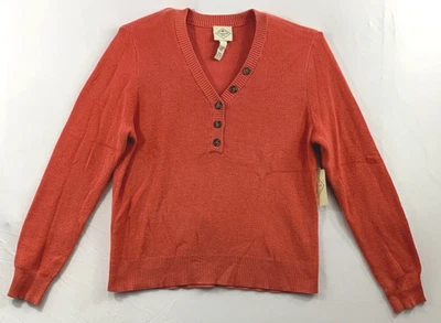 Suéter tejido con botones coral especiado S St. John's Bay para mujer nuevo con etiquetas Foto 1 de 4