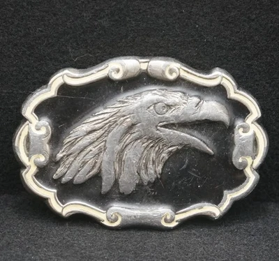 WA17140 VINTAGE 1991 ***CABEZA DE ÁGUILA CALVA*** HEBILLA DE CINTURÓN DE PELTRE Foto 1 de 2