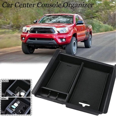 Organizador de caja de consola de almacenamiento central para auto auto Toyota Tacoma 2016 2017-2019 Foto 1 de 4