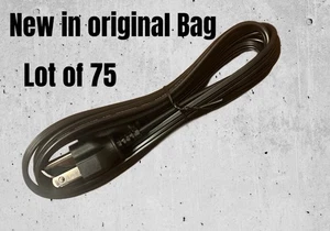 Lote de 74 cables de alimentación negros genuinos DELL DP/N 05120P 6 pies CA 3 prolong - Imagen 1 de 7