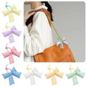 Filled Cotton Bow Keychain Bow Shape Bag Hanging Accessory Bag Accessory - Picture 1 of 17