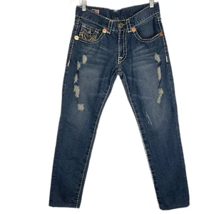 True Religion Jeans Women’s 30 Distressed Flap Pocket Thick Stitch Made in USA - Bild 1 von 15