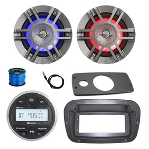JBL Marine Radio, Spa Bezel, Adapter, Antenna, 2x 6.5" 300W LED Speakers w/Wire - Picture 1 of 8