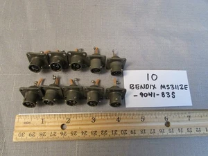 (10) Circular Connectors Bendix MS3122E-9041-83S Panel Mount 3 Pins Each - Picture 1 of 2