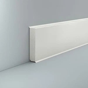 Sockelleiste Hartschaum 16 x 80 mm Weiß RAL 9016 Hartschaumleiste Dichtlippe PVC - Bild 1 von 3
