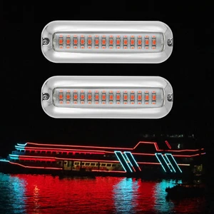 2pcs 42* LED 1500ml Navigation Lights Marine Bow Light Lamp for Boat Pontoon Red - Foto 1 di 18