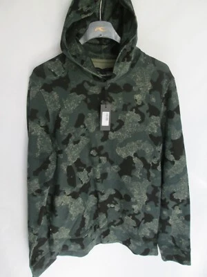NUEVO CON ETIQUETAS $188 Para hombres JOHN VARVATOS * EE. UU. Verde Negro Camuflaje Sudadera con Capucha Talla M Foto 1 de 4