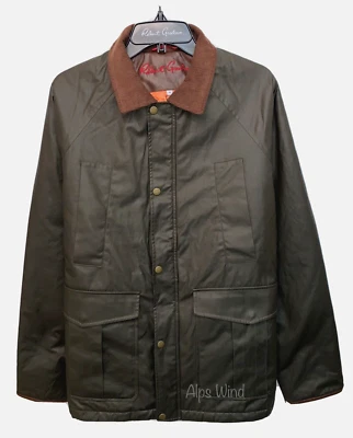 New Robert Graham Mens Olive Waxed Cotton Blend Jacket Coat Size M $230 Off MSRP - Image 1 of 4