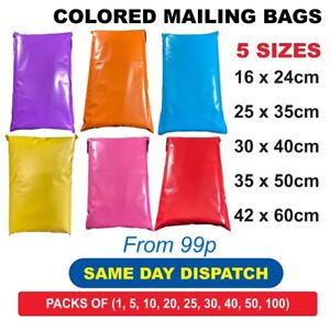 STRONG COLOURED MAILING POST MAIL POSTAL BAGS POLY POSTAGE SELF SEAL CHEAP NEW