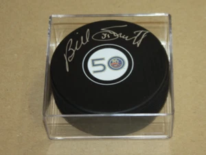 NY ISLANDERS BILLY SMITH Autographed SIGNED ANNIVERSARY Puck HOF 1993 W/CASE JSA - Picture 1 of 2
