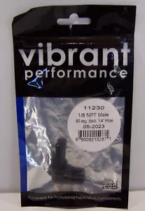 Vibrant Performance Fitting 11230 BLACK 1/8 NPT Male to 90-degree 1/4" Adapter - Picture 1 of 3