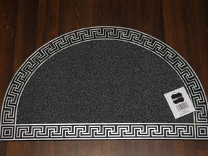 BARGAIN NEW NON SLIP RUBBER 45CMX75CM DOORMATS GREY/SILVER THICK NEW HALFMOON - Picture 1 of 4