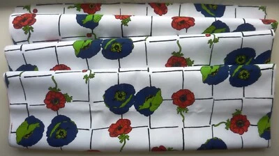 Amapolas de tela con estampado de mezcla/algodón de peso pesado 1 1/2 yardas. x 45" Foto 1 de 4