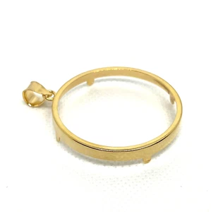 Gold filled with 4 prongs Coin bezel frame for 1 oz Austrian Philharmonic - Picture 1 of 4