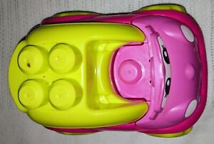 Mega Bloks First Builders Catie Car Pink & Yellow Convertible Roof Lifts-Up