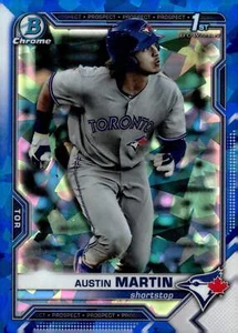 Austin Martin 2021 Bowman Chrome Prospect Blue Ice Refractor #BCP-87 - Picture 1 of 2