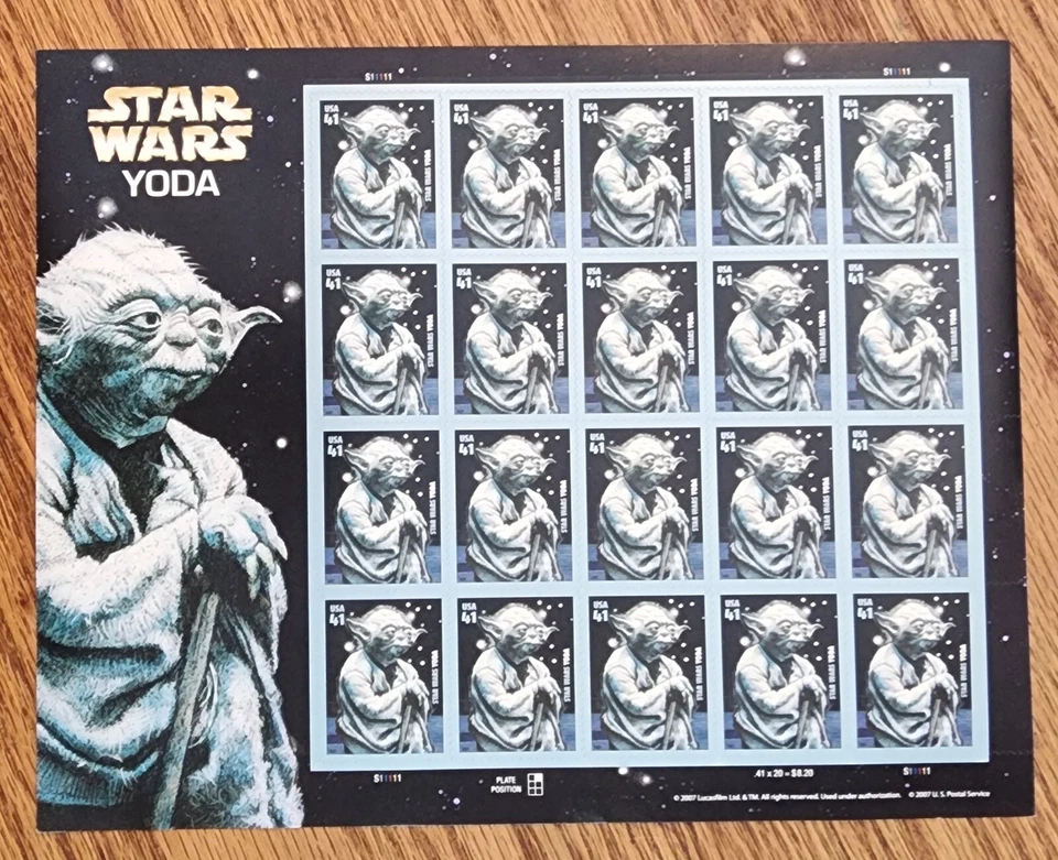 Star Wars YODA Panel de 20 sellos postales autoadhesivos como nuevos de 2007 SC4205 Foto 1 de 1