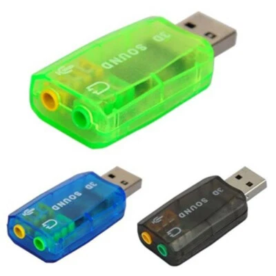 USB 2.0 to 3D AUDIO SOUND CARD ADAPTER VIRTUAL 5.1 CH Sound Track - Bild 1 von 4