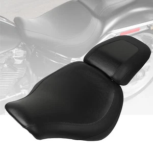 Black Driver Rider Passenger Pillion Seat For Harley Fat Boy FLFBS FLFB 18-UP - Picture 1 of 19