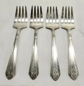 4 tenedores de postre/ensalada Winthrop de plata de colección de 6" de largo sin monograma - Imagen 1 de 6