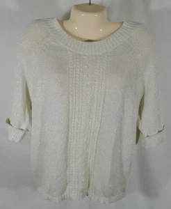 Gloria Vanderbilt Women's Sweater Metallic Sparkle Pullover Holiday Medium A - Picture 1 of 8