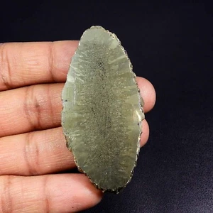 Golden Pyrite Slice Geode Cabochon 191 Cts Natural Gemstone Loose #8872 - Picture 1 of 7
