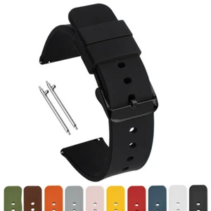 Silicone Rubber Watch Strap Band Quick Release Replacement 14 16 18 20 22 24mm - Picture 1 of 21