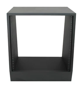 Black 10u angled 19" inch wooden rack unit/case/cabinet for studio/DJ/recording - Picture 1 of 11