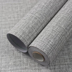 Grasscloth Peel and Stick Wallpaper 15.7In X 78.7In, Textured Contact Paper Gray - Picture 1 of 8