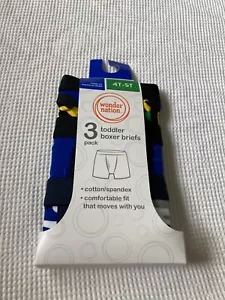 Wonder Nation Boys 4T/5T 3 Pkg. Cotton/spandex Briefs - Picture 1 of 3