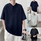 Cool and Casual Men's Summer Loose Short Sleeve Pullover Hoodie Tshirt Top