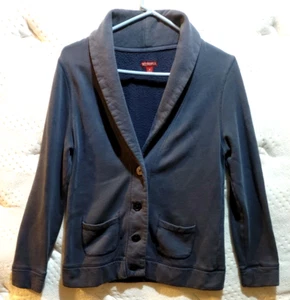 Merona Blue Medium Long Sleeve Sweatshirt With Buttons & Pockets - As Is - Picture 1 of 2