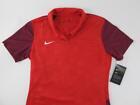 Nike New Active Dri-Fit Vented $85 Mens L Tech Red Patern Golf Soccer Polo Shirt